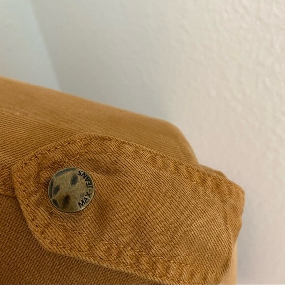 Max Jeans Suede Like Jacket Bomber Moto Safari Rust Multi Zip Pockets SZ S - Picture 11 of 16